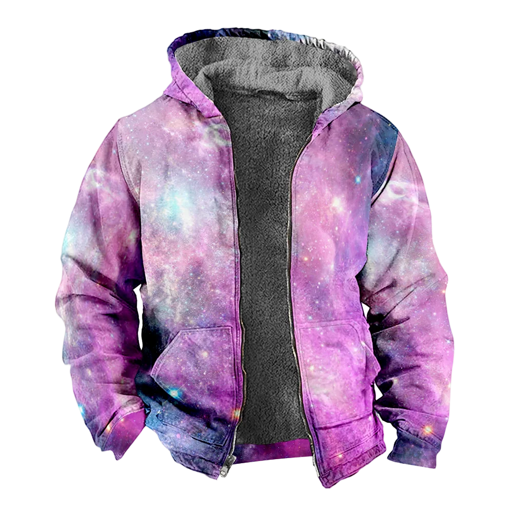 Мужские зимние куртки пальто хлопковая одежда со звездным небом классический