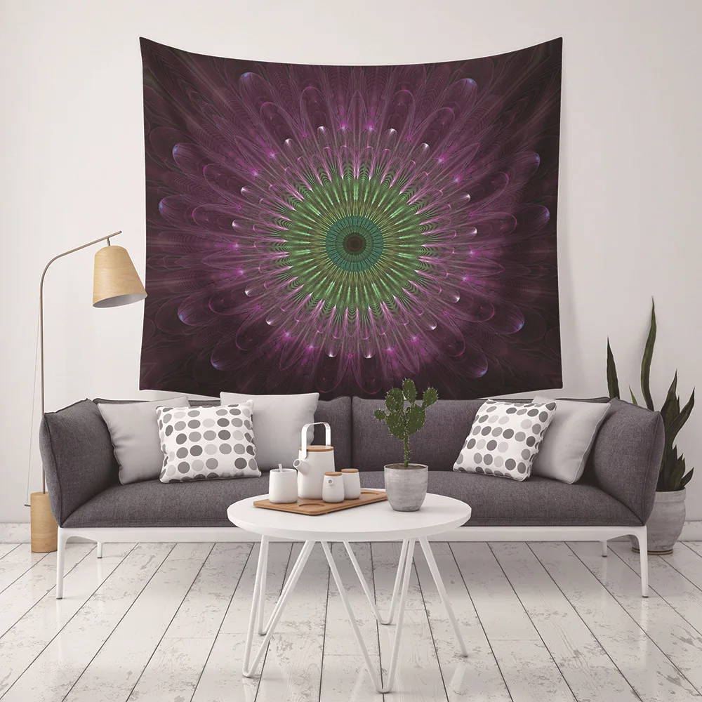 

Mandala in Indian style tapestry wall handing kawaii room decor wall decor tapestry blankvet aesthetic Yoga Beach Towel Blanket