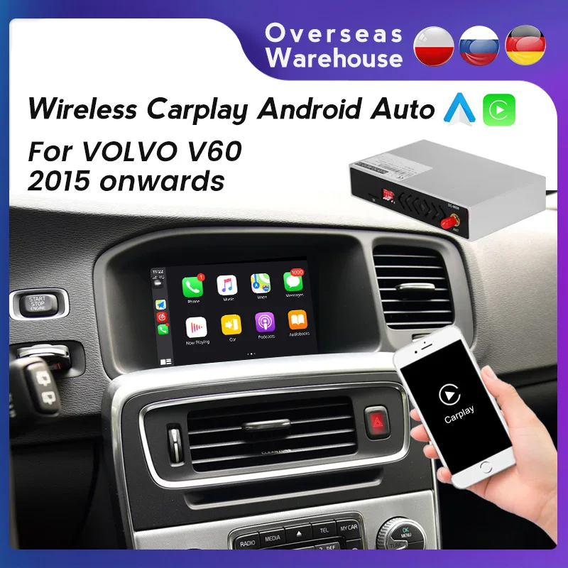 

Fellostar car multimedia Android Auto Wireless Apple CarPlay For VOLVO XC60 2015 2016 2017 Plug and Play transfer box Mirrorlink