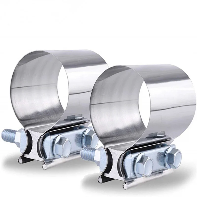 

1 Pair Universal Exhaust Pipe Tail Throat Stainless Steel Clamps for Car Modification