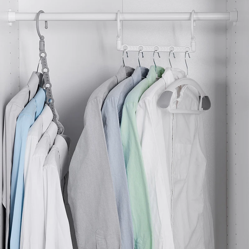 

Plastic Magic Hanger Wardrobe Closet Bar Clothes Coat Organizer Space Saver Bathroom Clothes Hangers Multifunctional HY99