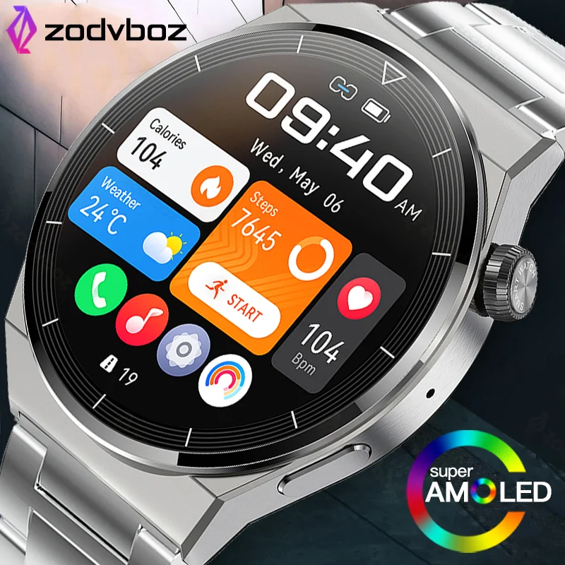 

Смарт-часы ZODVBOZ AMOLED для мужчин и женщин, спортивный фитнес-трекер с индивидуальным циферблатом, с функцией ответа на звонки, водонепроницаемые Смарт-часы Для GT3 Pro + коробка