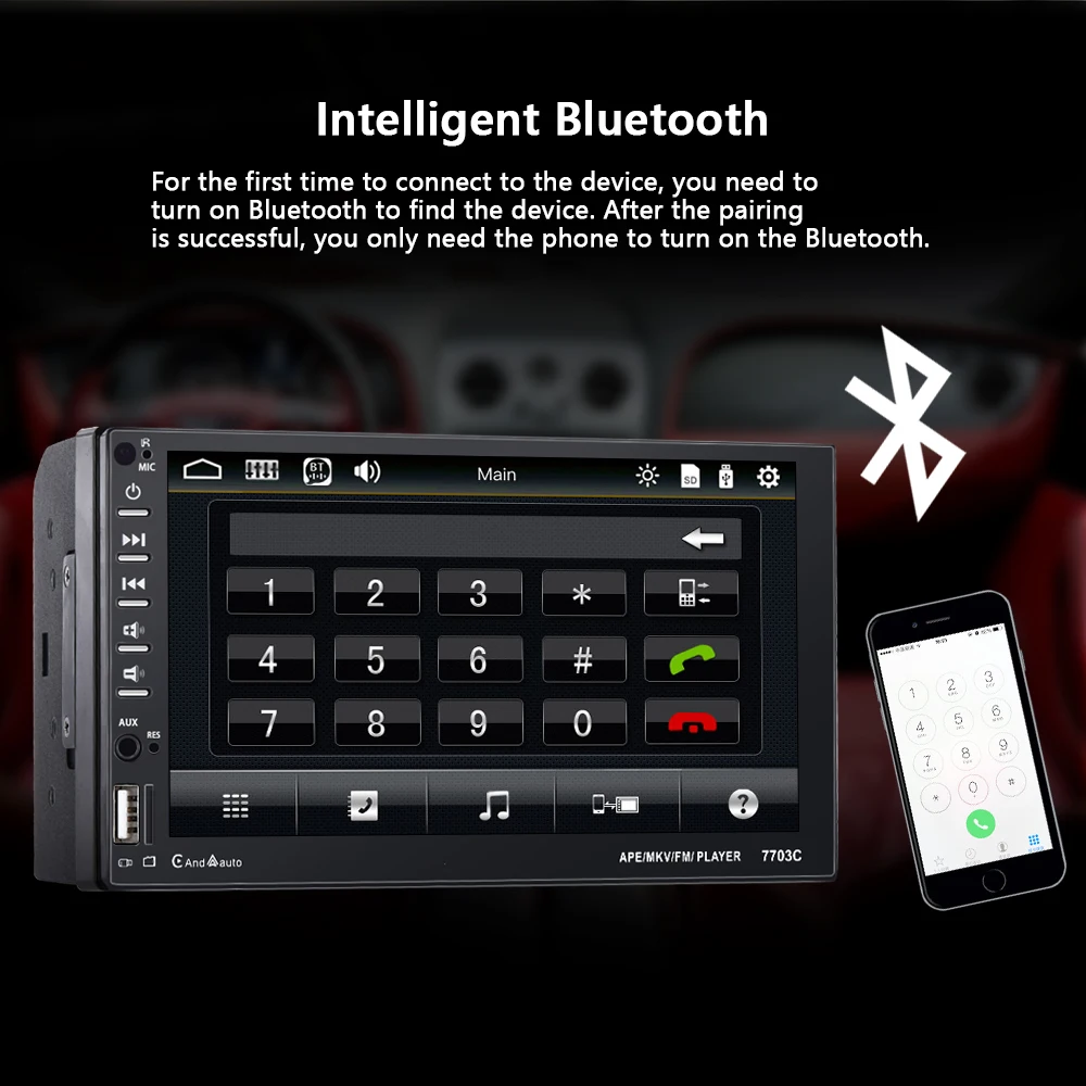 Camecho 7-дюймовый Carplay автомобильный радиоприемник стерео MP5-плеер 2Din универсальный