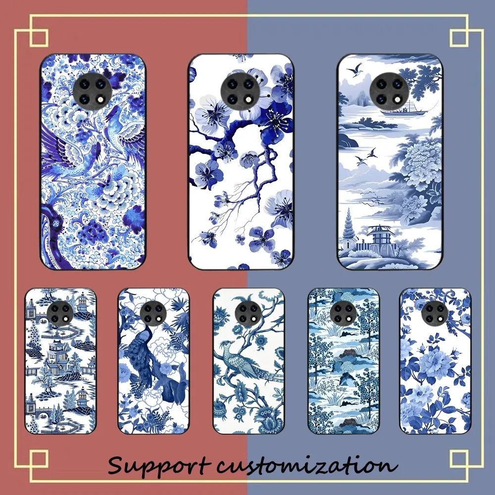Синий и белый фарфоровый чехол с китайским узором для телефона Redmi Note 4 X 5 A 6 7 8 Pro T 9