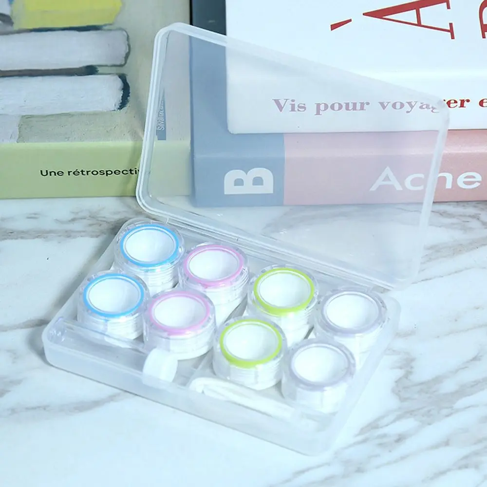 

4 Pairs with Stick Beauty Pupil Box PP Storage Case New Contact Lens Case for Travel Large-capacity