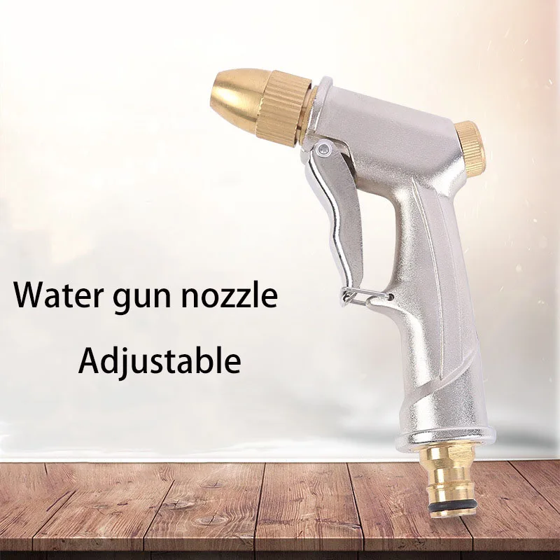 

Household And Garden High Pressure Water Gun, Metal Brass Nozzle, Garden Lawn Hose Car Wash Nozzle Car Showering Dog Wash Tool