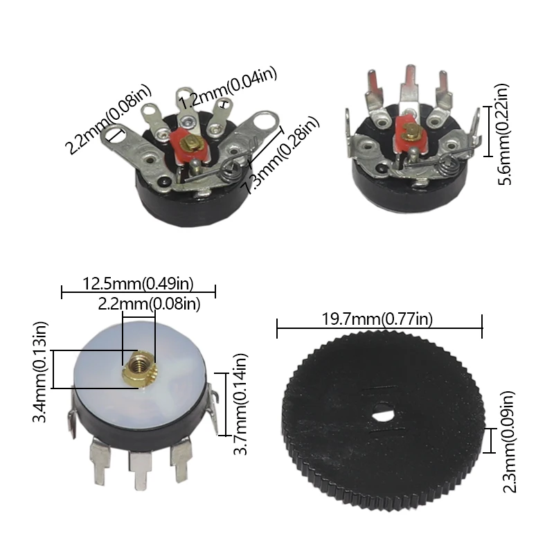 【5 шт.】 RV12MM B503 B103 B10K B50K Потенциометр громкости усилителя мощности с переключателем (art.: 3920d7d5165ba) - 3920d7d5165ba
