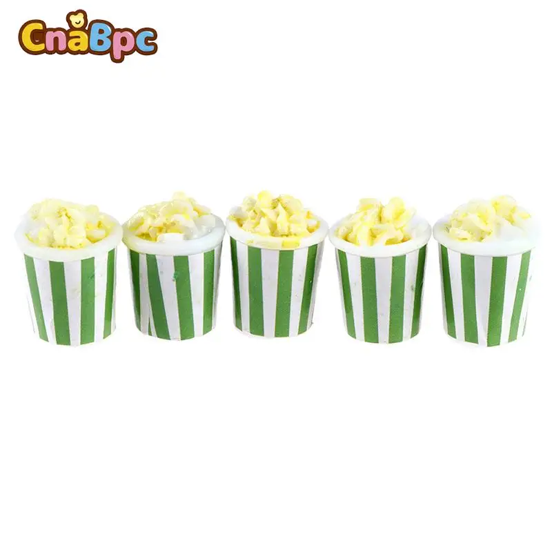 

Милый миниатюрный кукольный домик с попкорном, 5 шт., 1:12, еда для супермаркета, закуски, мини-попкорн в ведре для куклы, кухонные аксессуары