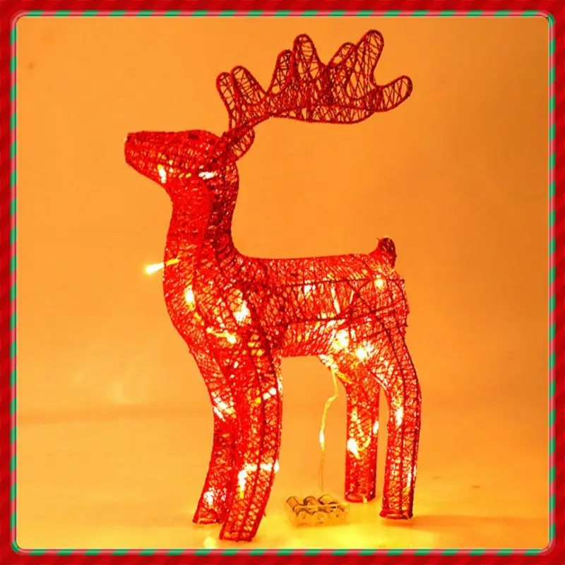 

Рождественский кованый железный олень, железная искусство, олень, Рождественский садовый декор и светильник ящийся Блестящий олень