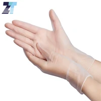 100 pcs disposale household pvc gloves transparent color food process room cleaning oil proof chemical resistant vinyl gloves