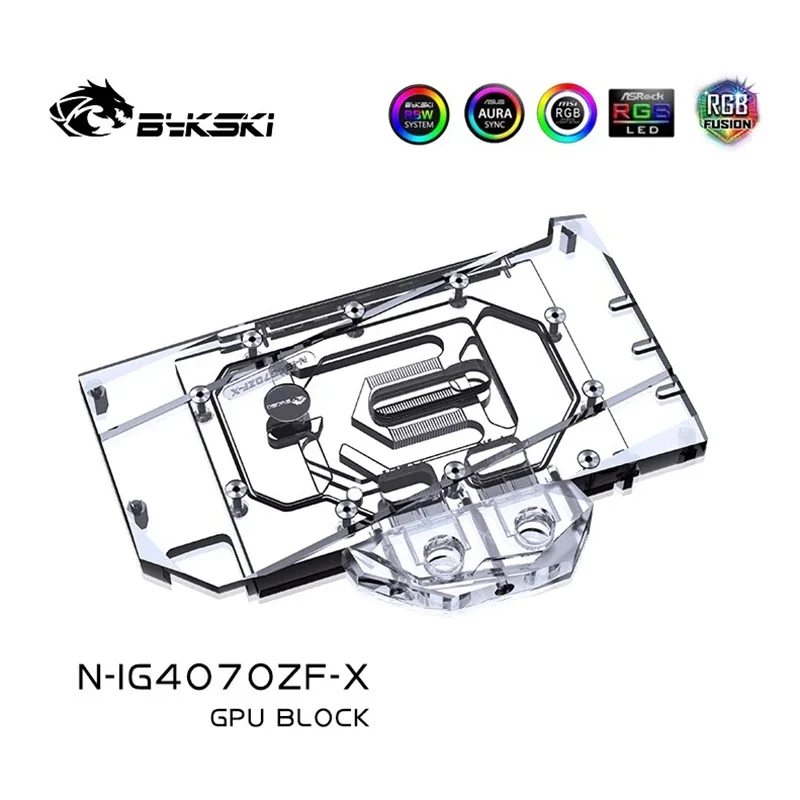 Водяной блок Bykski для красочной графической карты GeForce RTX 4070 Battle/медный радиатор