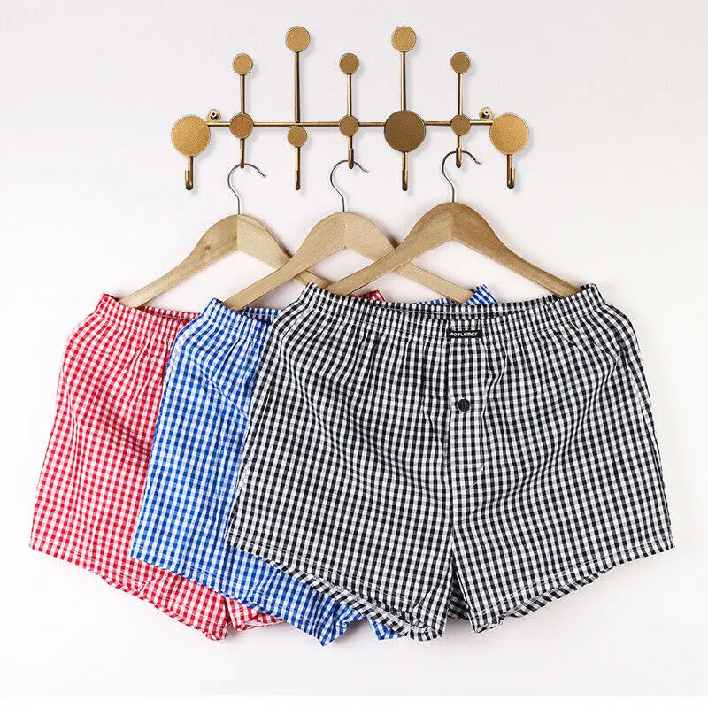 

Мужские хлопковые трусы-боксеры со стрелками, дышащая пляжная одежда, свободное нижнее белье, мужские трусы