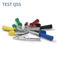 qss 5pcs heavy duty insulated alligator clips pvc crocodile clamps nickel plated connector nonslip electrical tools q 60045