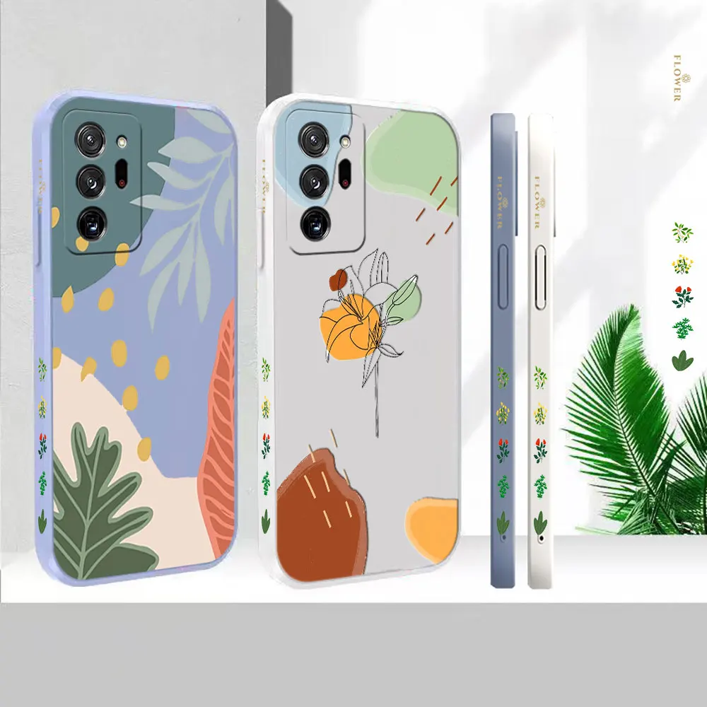 

Cover For Samsung A50 A30 A20S A10S A14 Note 20 10 9 M32 M22 M12 M40S M80S M60S Pro Plus Abstract Line Sketch Flower Case Funda