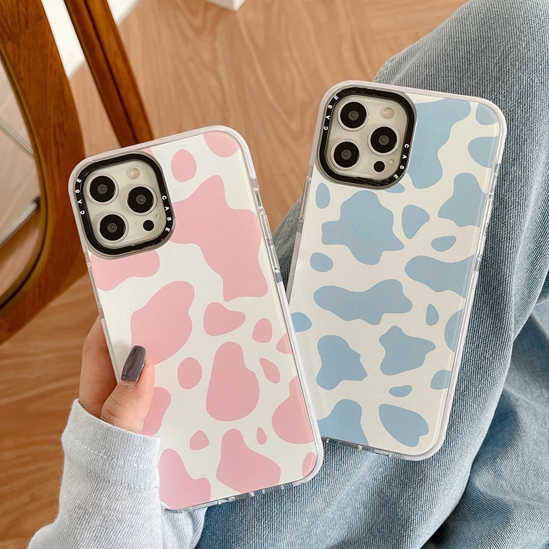 

ZKBOW ragazza regalo custodia per telefono in silicone morbido con motivo crema blu rosa per Apple IPhone 12 Pro Max 7 8 Plus X