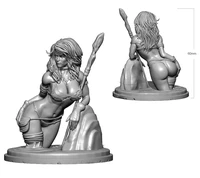 60mm resin model jungle girl bust 3d printing figure unpaint no color rw 012