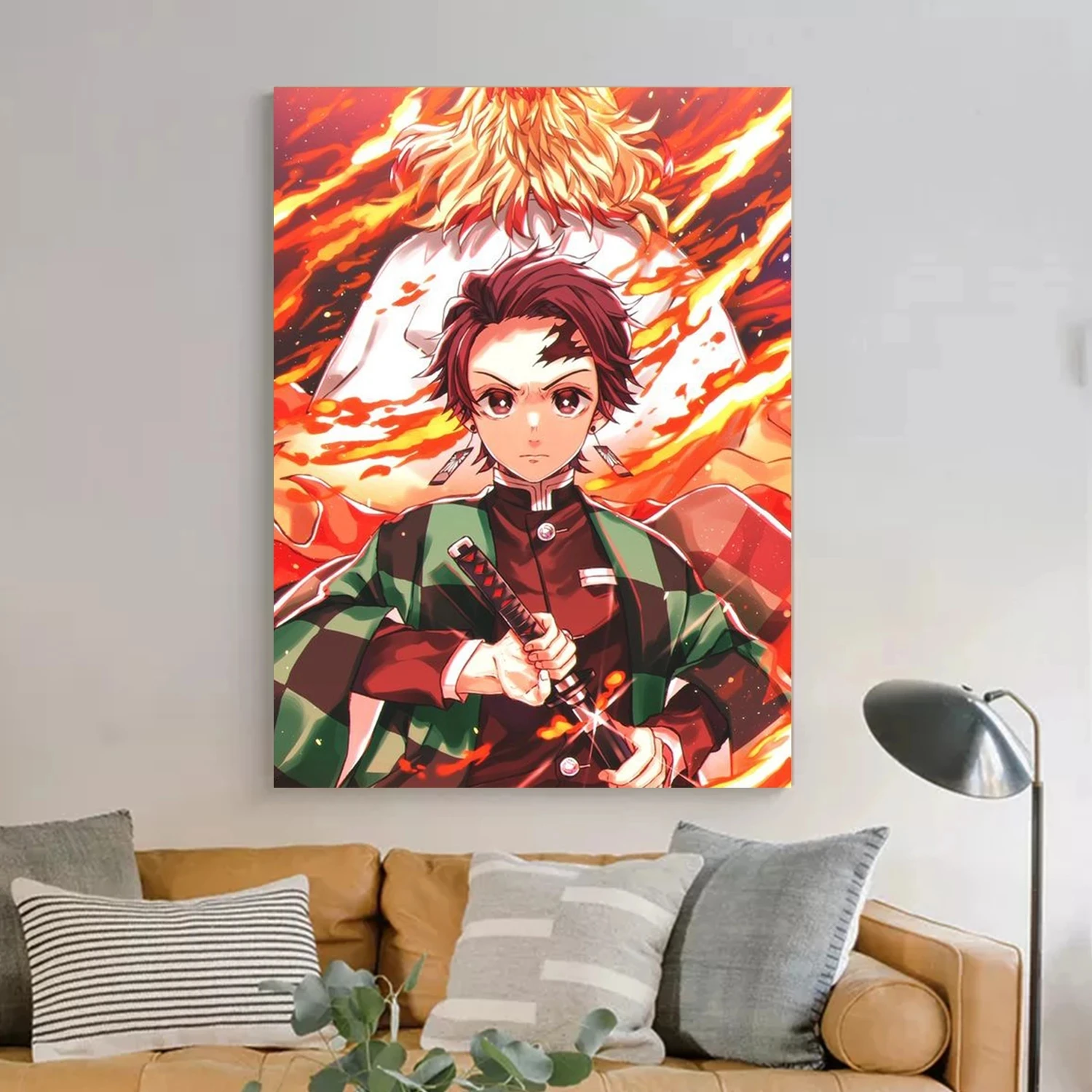 

Wall Canvas Paintings Drawing Posters Prints Anime Living Room Decoration Rengoku Kyoujurou Demon Slayer Paiting