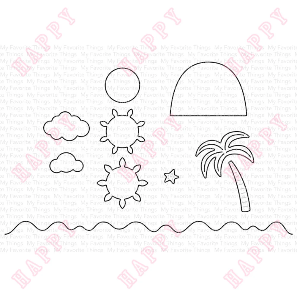 

New Metal Cutting Dies Island Paradise For Scrapbook Diary Decoration Paper Craft Embossing Template DIY Greeting Card Handmade