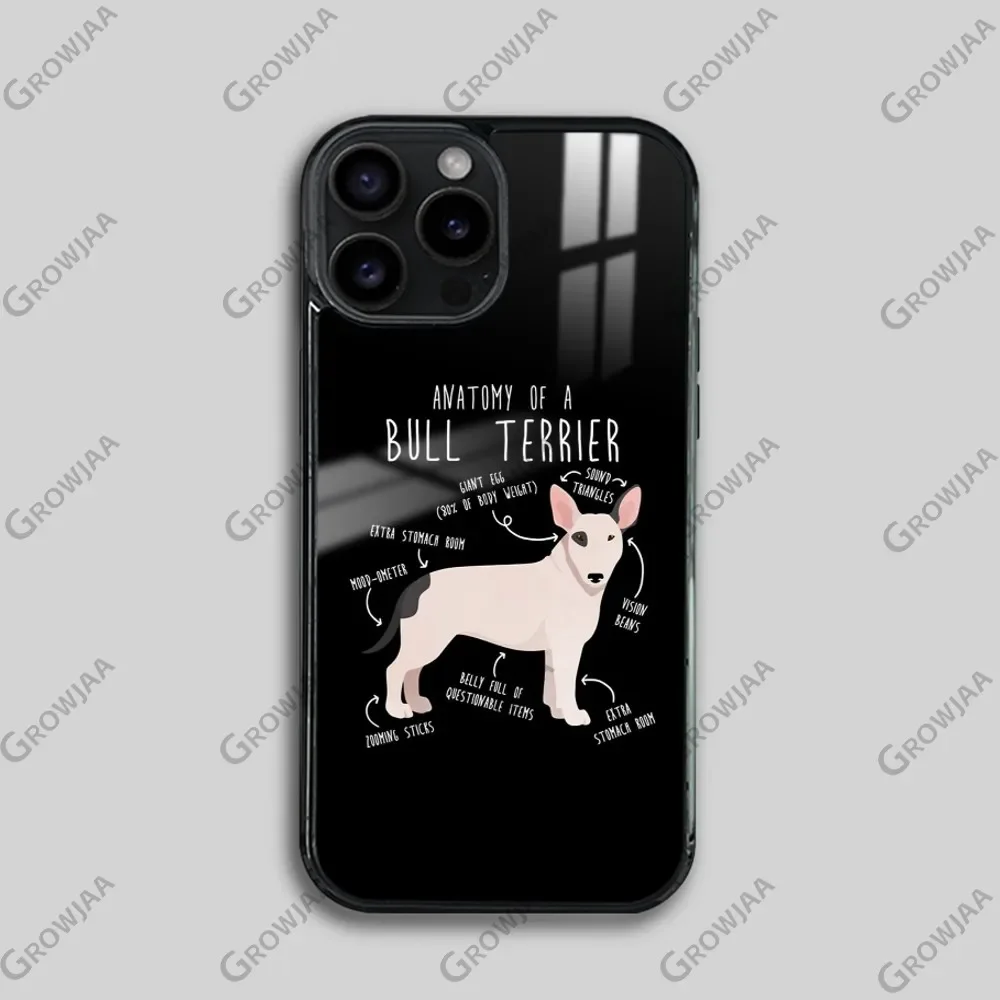 Чехол для телефона с собакой бультерьером iPhone 16 15 14 13 12 11 Pro Max Plus Mini Magsafe Mirror