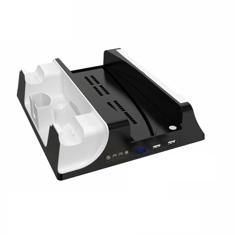 

Game Console Cooling Stand for PS5 Host with Controller Charging Function Heat Sink Base Earphone Handle Storage