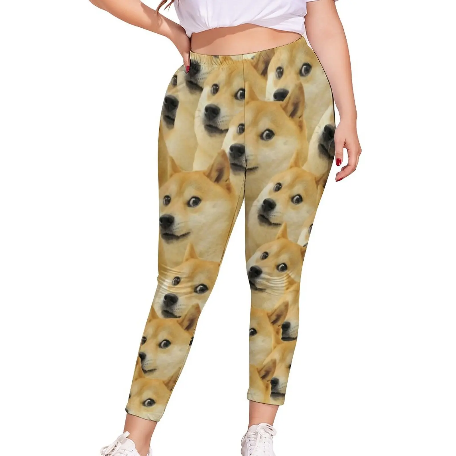 

Meme Leggings Doge Oversized Printed Legging Cute Running Teen Pants