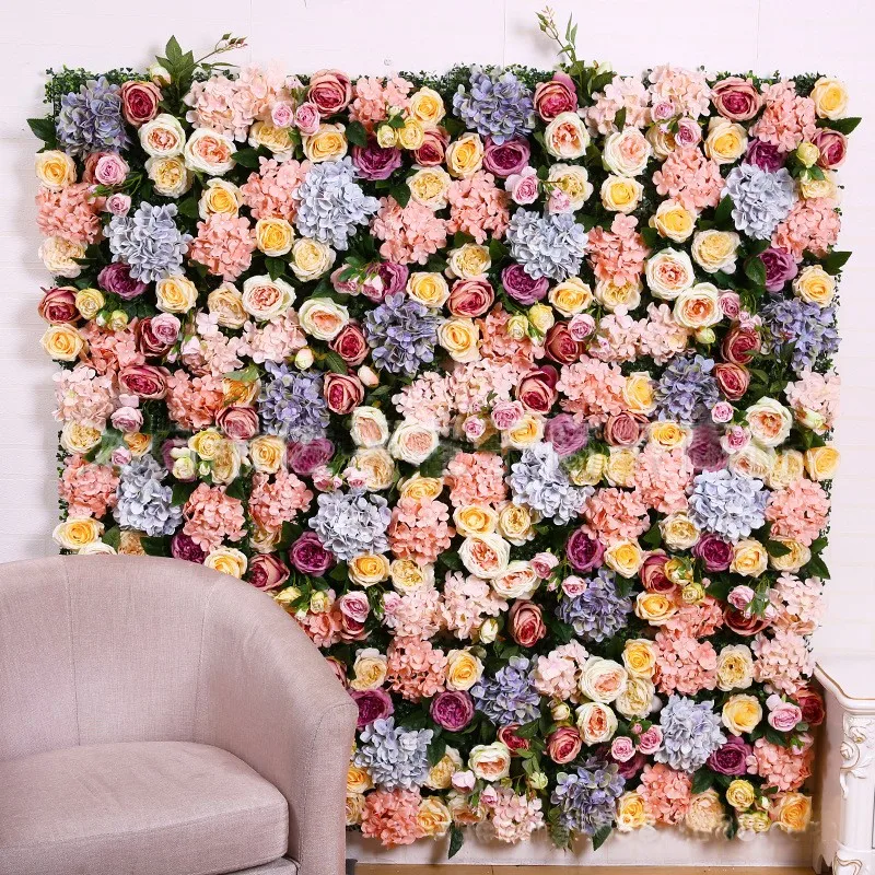 

2.4M x 2.4M Luxury Flower backdrop Artifical Silk Wedding Flower Wall