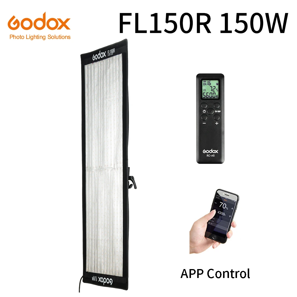 

Godox FL150R 150 Вт Гибкая Светодиодная лампа для видеосъемки вращающаяся тканевая лампа с управлением + пульт дистанционного управления + поддерж...