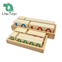 liqu montessori materials small wooden number cards with box 1 9000 counting number bank game