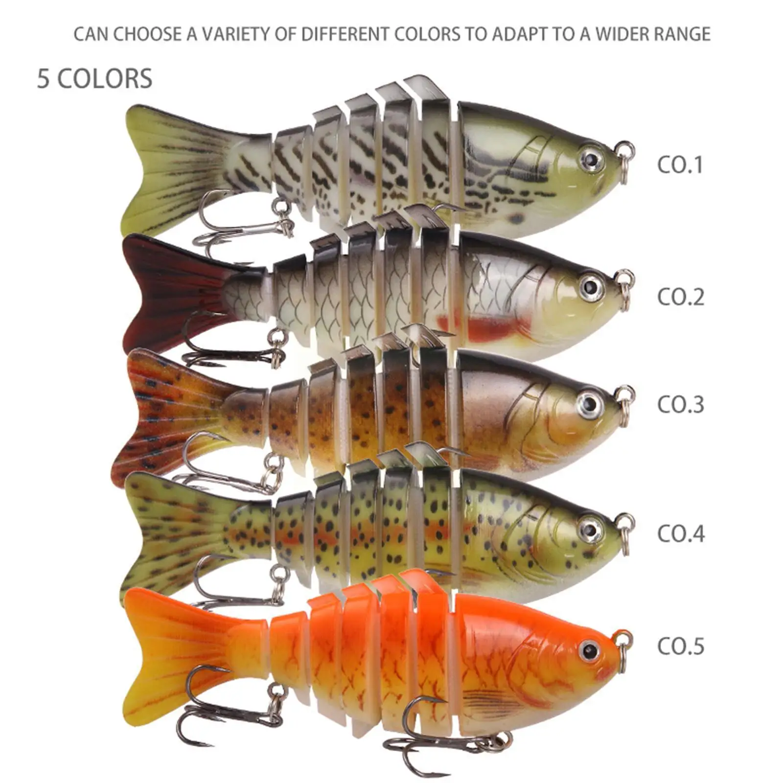 

Fishing Lures Multi Jointed Simulation Fake Crankbait Sections Knobby 10cm 7 Lures Wobbler Hard Fishing Bait Artificial S0g7