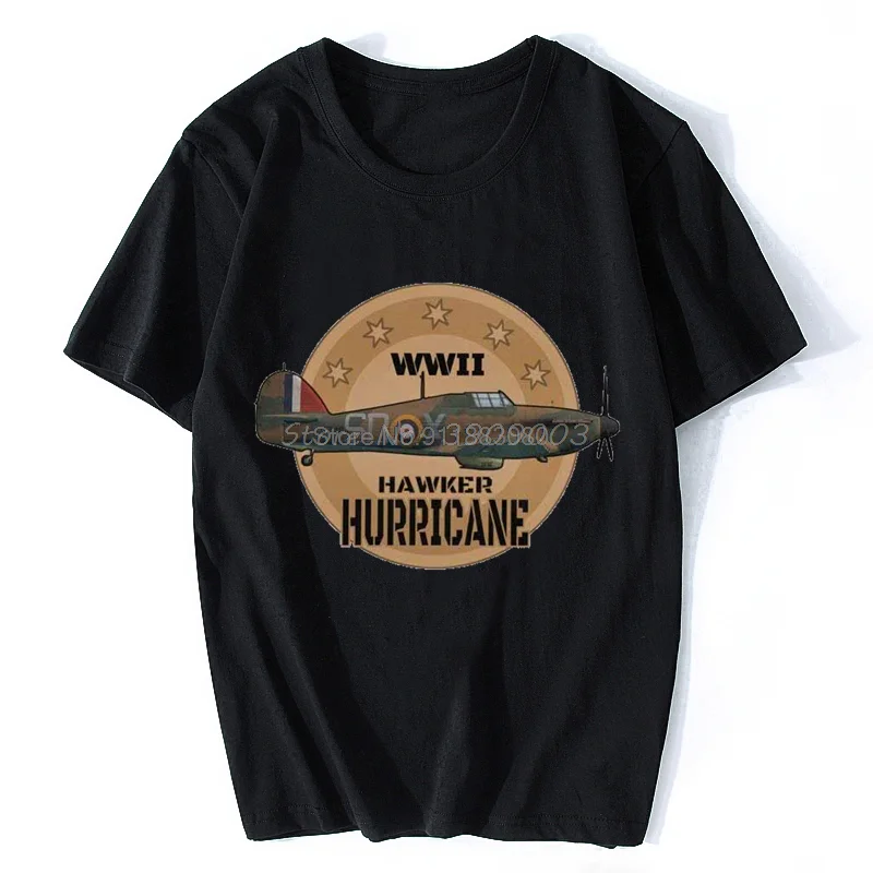 

Raf Hawker Hurrican T-Shirt Men New Arrivals Ww2 Fighter Plane Tshirt Aviation Enthusiast Casual T Shirt Pure Cotton Tees