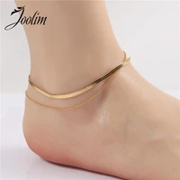 joolim jewelry wholesale no fade fashion snakebone simple personality network red anklet waterproof gold jewelry