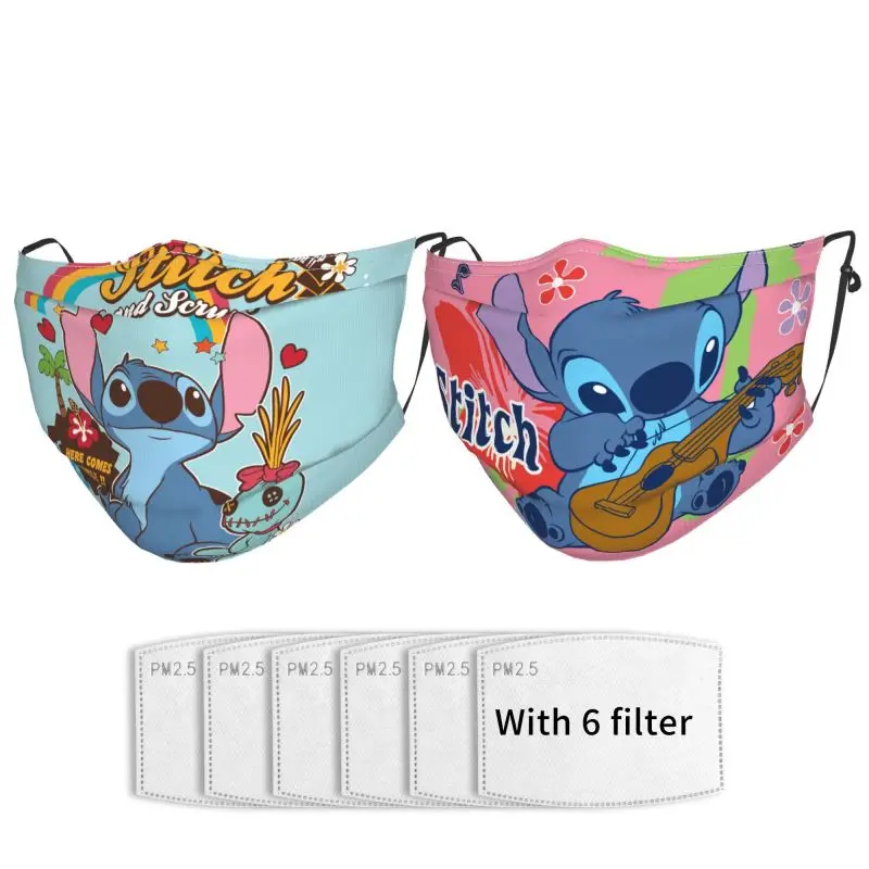 

Disney Cartoon Printing Adult Mask Outdoor Sports Protection Sunscreen Dust Masks Washable Adjustable Suitable Men Women 2PCS