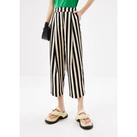 shuchan fashion summer vintage streetwear harem pants calf length high street polyester rayon linen elastic waist