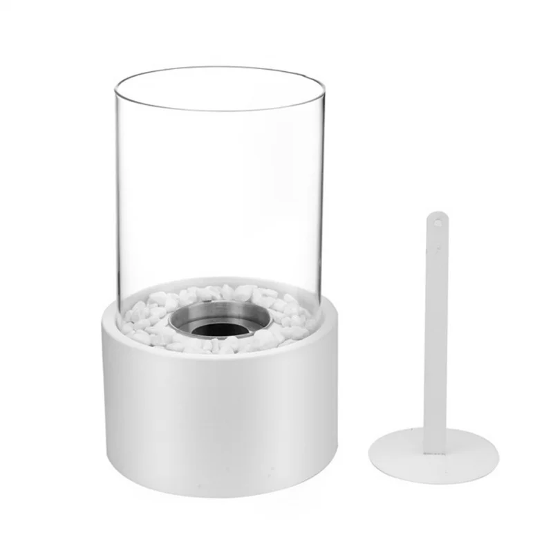 Спиртовой камин цилиндрическое стекло декоративный дом биоэтанол пламя дымовые