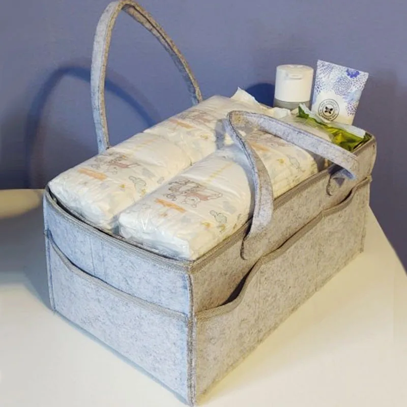 Mummy Nappy Bag Baby Diaper Organizer Portable Hand Bag Nursery Essentials Storage Bins Mather Outdoor Travel Storage Basket