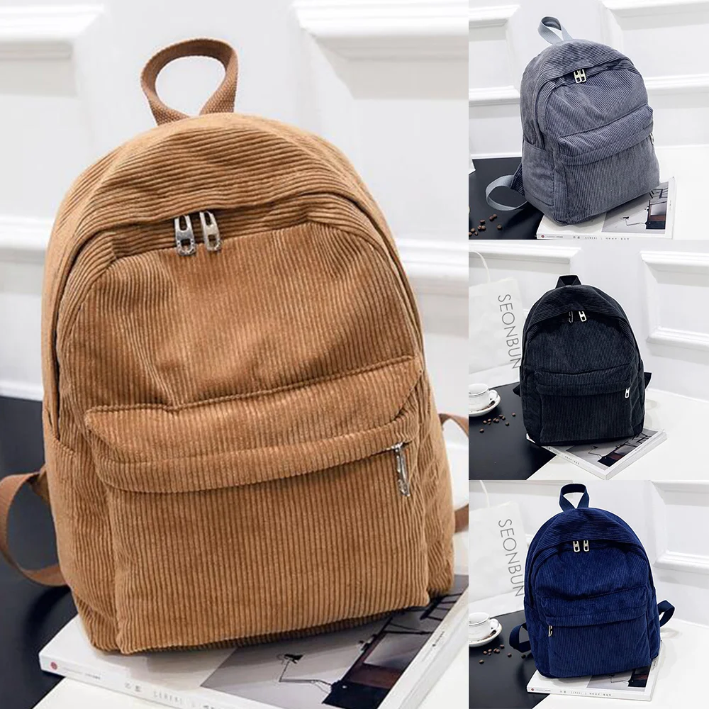 

Female Travel For New 2022 Women Backpack Corduroy Backpack Female Teenage Backpack School Girl Fashion Shoulder Bags Mochila