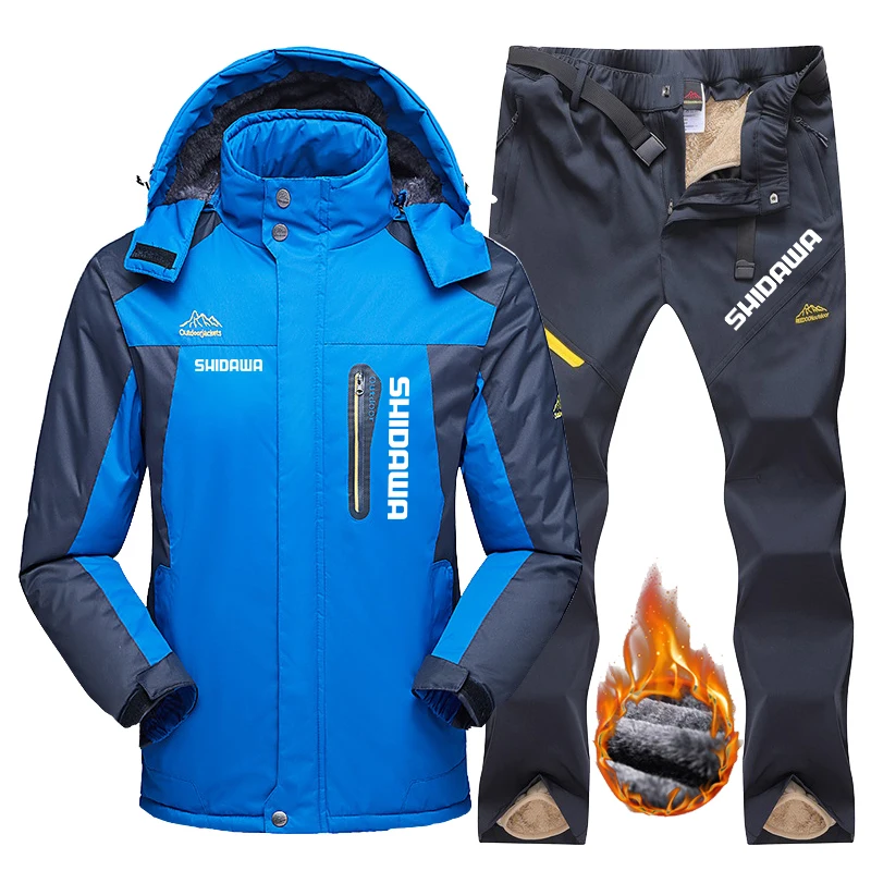 

Зимние мужские плюшевые и утепленные теплые рыболовные комплекты Shidawa уличная ветрозащитная водонепроницаемая одежда для кемпинга и альпинизма устойчивые к холоду лыжные костюмы