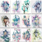 Алмазная 5D живопись сделай сам, пейзаж, цветок, уличная лампа, полная вышивка, мозаика, вышивка крестиком, домашний декор, цветное искусство