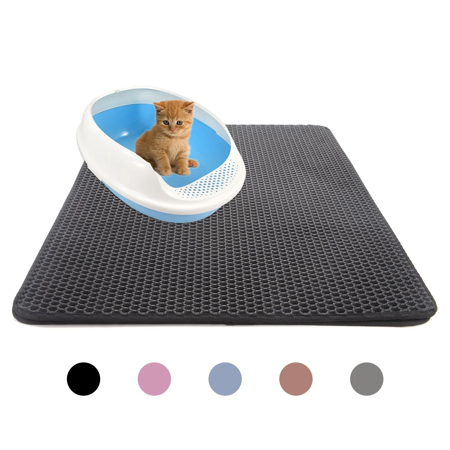 

Double-layers cat litter mat EVA waterproof cleaning pad for pets dog beds massage trapping pet litter storage pet supplies