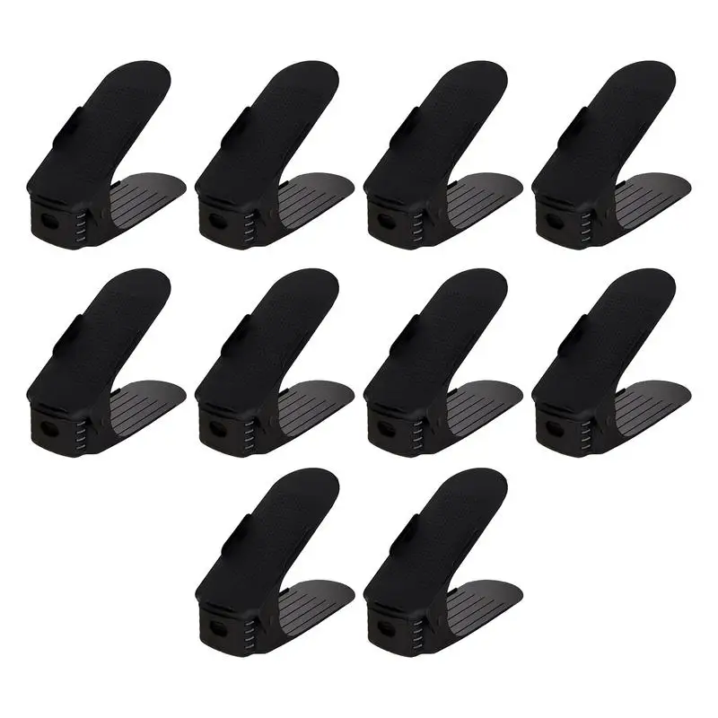 

10Pcs Adjustable Shoe Stacker Shoe Slots Organizer Shoe Slots Double Deck Shoe Rack Holder For Closet Organization Space Saver