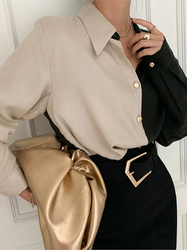 Блузка Женская Повседневная с длинным рукавом элегантная винтажная деловая