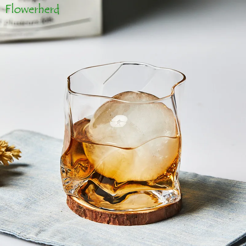 

300ml Twisted Whiskey Glass Wine Glass Creative Special-shaped Beer Glass Cup Crystal Spirit Glass Coffee Mug Drinkware