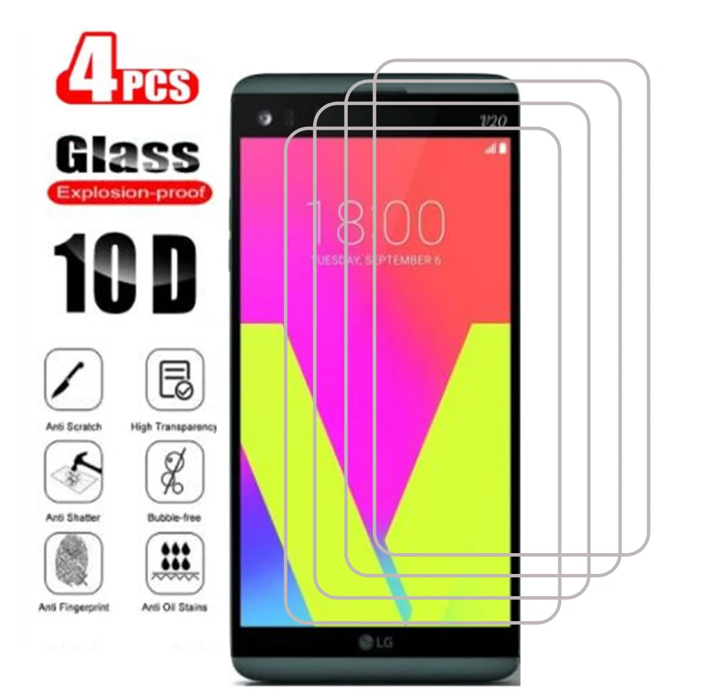 4 шт. стекло для LG V10 V20 V30 Plus V40 V50 ThinQ Защитное W10 W30 Pro X Power 2 3 фронтальная пленка