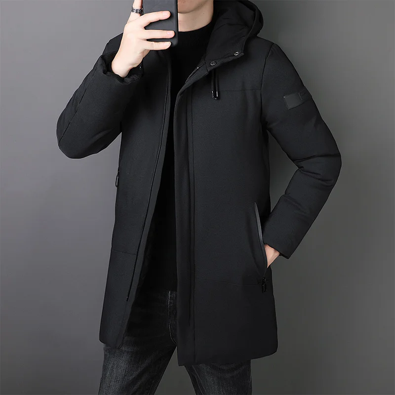 

Men Winter Jacket Warm Hooded Mens Puffer Jackets Coats Outwear Windbreaker 2023 Male Mid Long Parka Overcoats Plus Size M-8XL