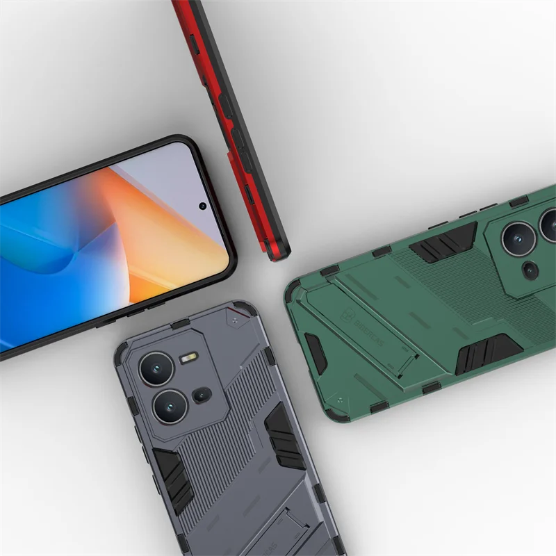 For Vivo V25 Case Cover Vivo V25 V25E Coque Fundas Shell Punk Armor Shockproof Hard PC Stand Phone Bumper For Vivo V25