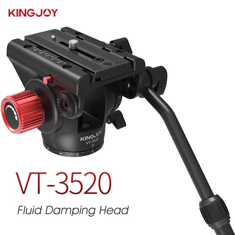 KINGJOY VT-3520 Tripod Head Hydraulic Fluid Panoramic Video Head DSLR Camera Micro Single Video Bird Watching Photography PTZ