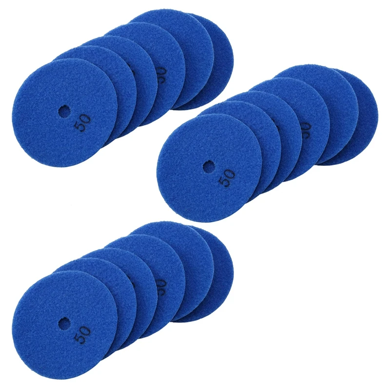

18 Pcs 4 Inch /100 Mm Grit 50 Diamond Dry Polishing Pad Granite Marble Flexible Resin Sanding Disc Stone Polisher Disc