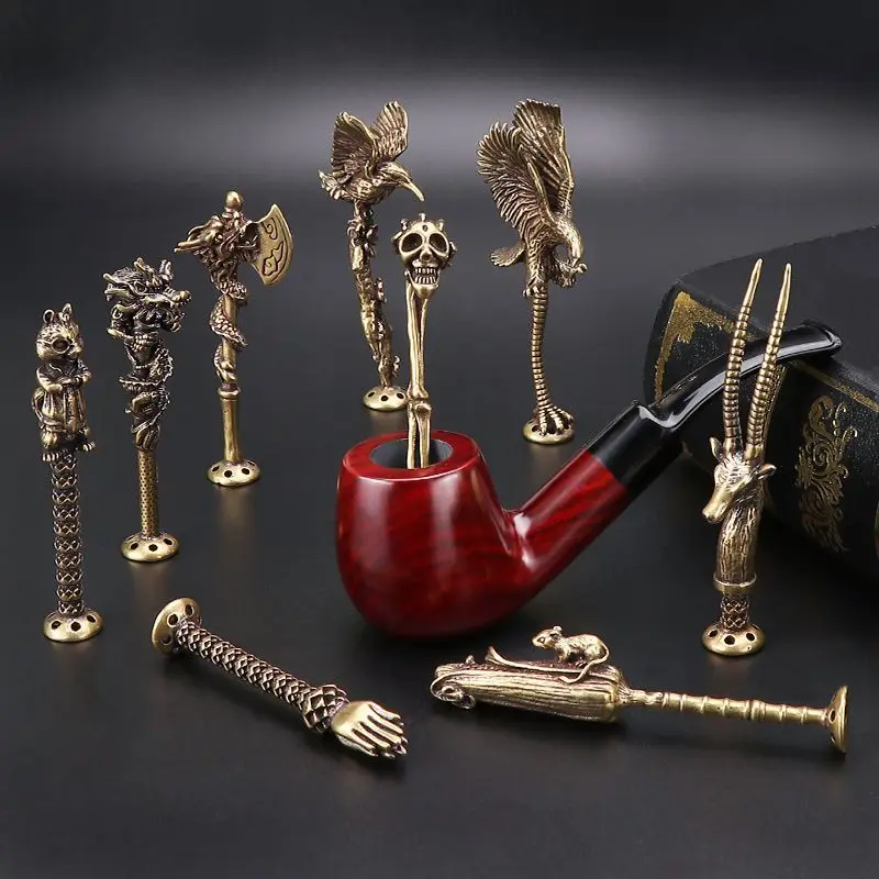 

New Products Multi Specification Retro Brass Carving Pressing Rod Grinding Cigarette Portable Smash Tobacco Weed Accessories
