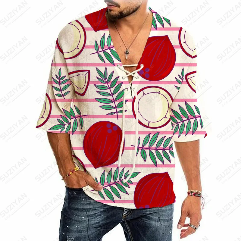 

Hot-Selling Wear Men Korean Fashion V Neck Kinds Of Floral String Shirts For Men Free Solid Plaid Clothing Size Gentlemanlike
