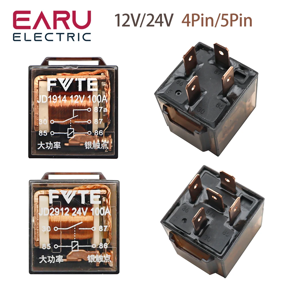 

1 шт., водонепроницаемый автомобильный реле SPDT, 12 В, 100 А, 5 контактов